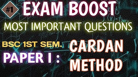 CARDAN method for solution of Cubic equations B.sc 1st sem. in hindi || #KnowledgeTrio
