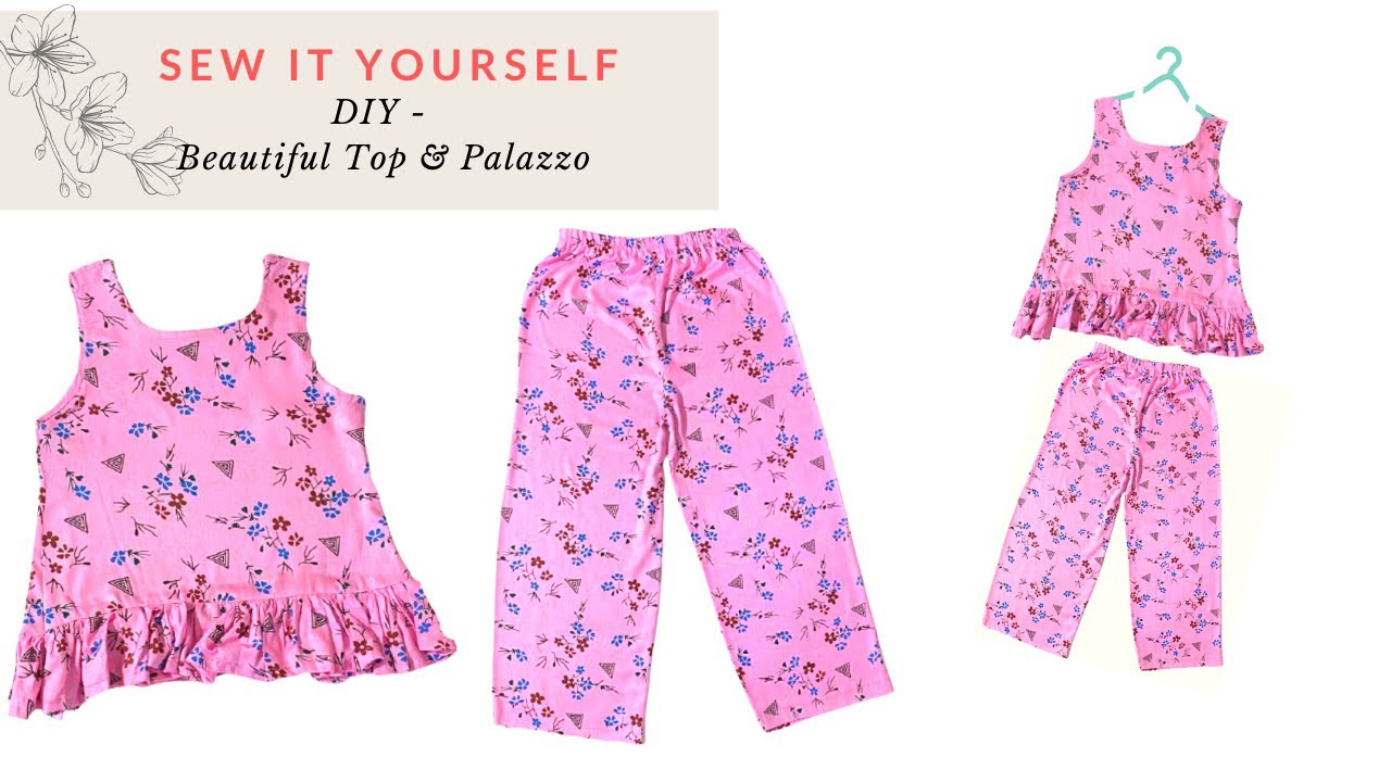 Baby Top with Palazzo Pant Cutting and Stitching 4-5 Year Baby girl -  YouTube