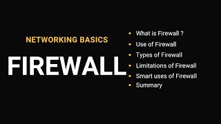 Networking Basics  - Firewall
