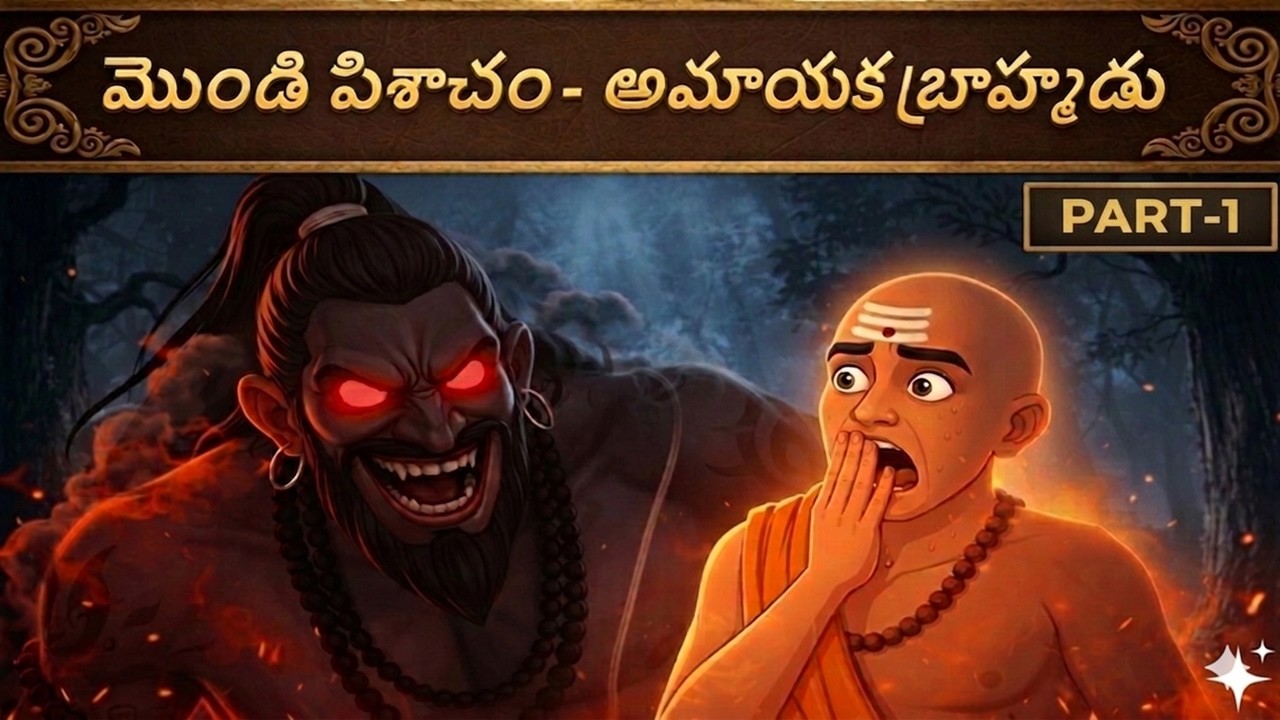 మొండి పిశాచం - అమాయక బ్రాహ్మడు (Mondi Pisacham - Amayaka Brahmadu) - Garland of Moral Stories Telugu