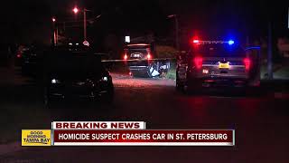Suspect crashes car after killing a man during a fight on a porch in St. Petersburg