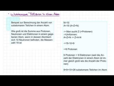 Video: Wo befinden sich die subatomaren Teilchen in einem Atomquizlet?