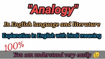 Analogy in english language and literature || explanation in hindi #important questions of BA part 1