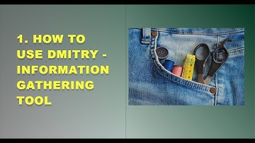 1. How to use dmitry - Information gathering tool