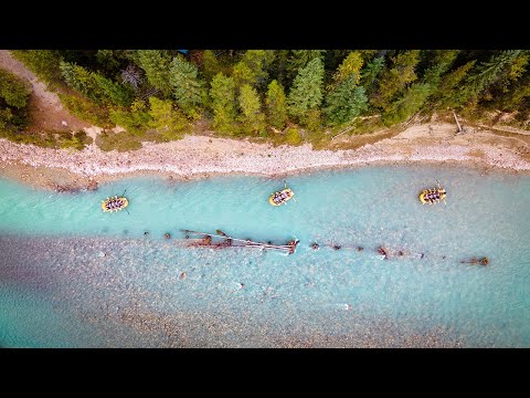 Kicking Horse River in Golden, BC - White Water Rafting Drone Video