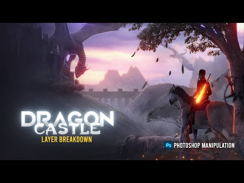 Dragon Castle Photoshop Manipulation || Layer Breakdown #photoshop #photoshop manipulation