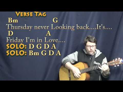 Friday I'm In Love Strum Guitar Cover Lesson In D With ChordsLyrics