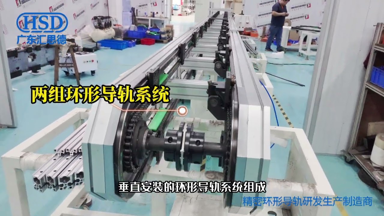 Vertical double-track precision ring guide circulating conveyor line synchronous conveying