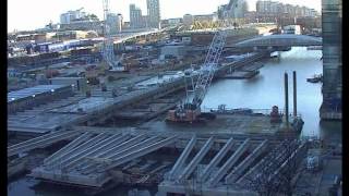 Crossrail time lapse video: Draining of North Dock for Crossrail Canary Wharf station