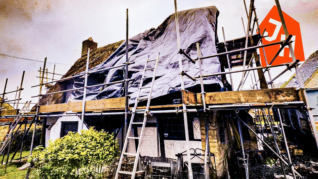 View of Renovating a 500-Year-Old ABANDONED Cottage: Storm Strikes and Rips the ...
