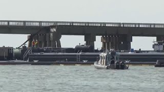 Barge slammed into bridge in Galveston, causing it to partially collapse