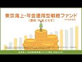 東京海上・年金運用型戦略ファンド(年1回決算型)(愛称:年金ぷらす) <ファンドコンセプトのご紹介>