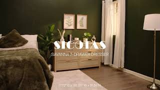 SICOTAS Savanna 7 Drawer Dresser - Reclaimed Light Oak