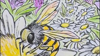 Relaxing Coloring for Stress Relief 🌸🐝 | No Music, Pencil Sounds