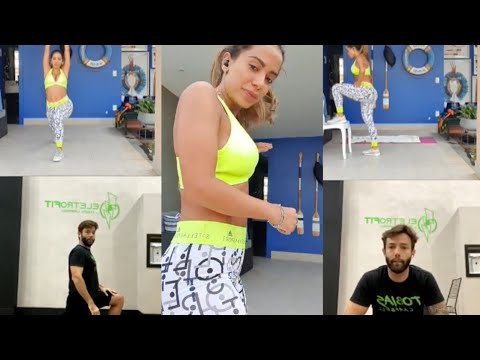 Anitta faz treino funcional com o personal trainer Tobias Campbell em Live no Instagram (COMPLETO)
