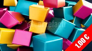 Falling Pastel Cubes | Dynamic Stock Footage HD
