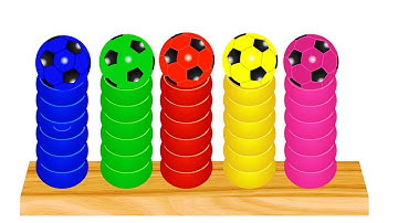 Learn Colours With Stacking Ring Soccer Ball for Childrens | More Educational Colors Video Toys for