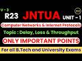 DELAY, LOSS & THROUGHPUT | R23 CN&IP | UNIT - 1 | B.TECH | JNTUA, JNTUK, JNTUH | UNDER 10 MINS |