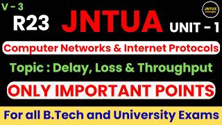 DELAY, LOSS & THROUGHPUT | R23 CN&IP | UNIT - 1 | B.TECH | JNTUA, JNTUK, JNTUH | UNDER 10 MINS |