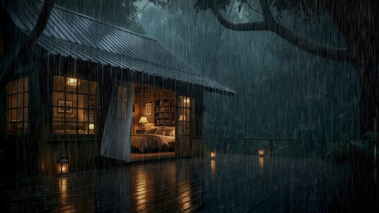 Cozy Bedroom Rain Sounds for Deep Sleep 🌲 Peaceful Night Rain in The Deep Forest