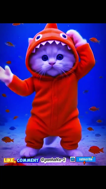 lucu sekali!! kucing lucu ini sedang goyang Beby shark #kucing #babykittens #trending #cute #shorts