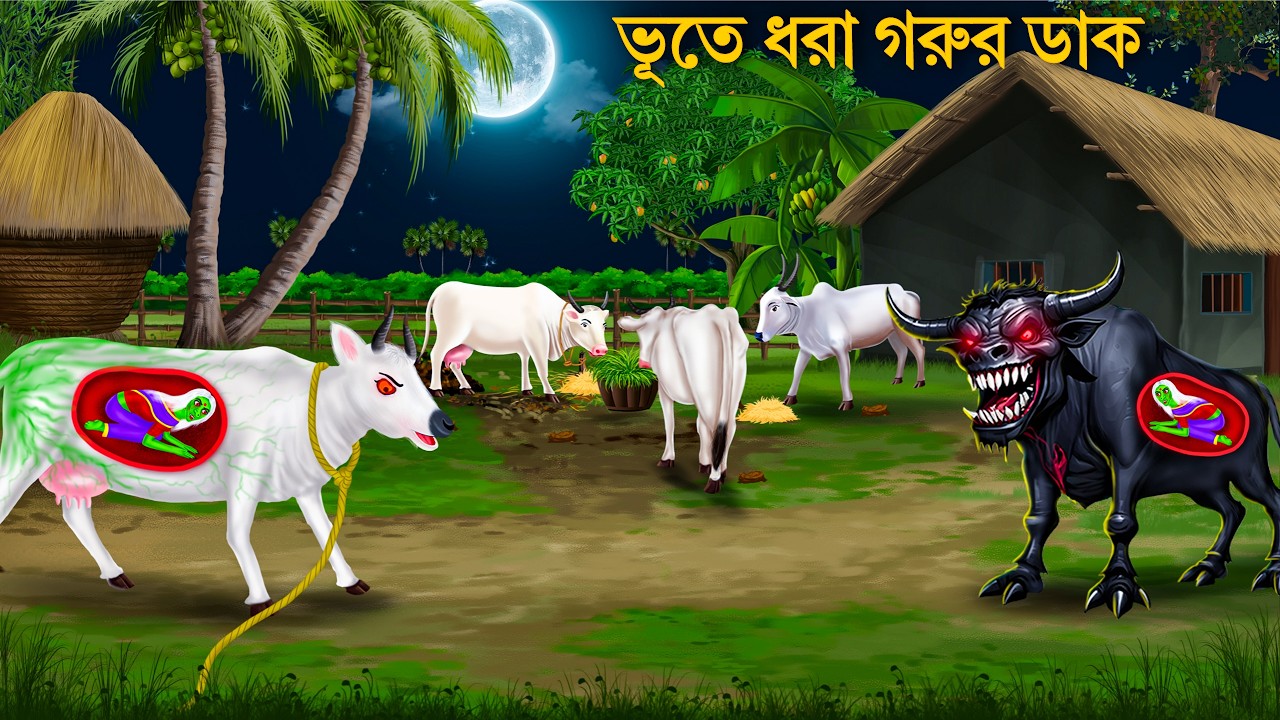 ২ ভূতে ধরা গরু ও ডাইনি | Bhuter Cartoon | BHUTE DHORA GORU | Gorur Bhut | Bengali Horror Stories