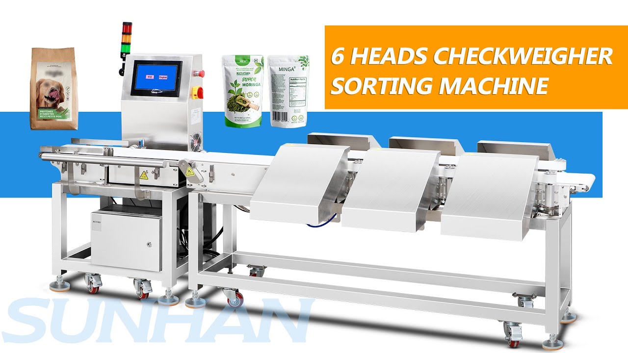 How To Use Automatic 6 Heads Dynamic Real-time Scale Weighing Rejector Checkweigher Sorting Machine