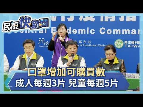 快新聞／好消息！口罩產量增加 3月5日起每人7天內可多買1片－民視新聞