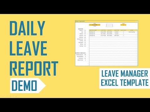 Employee Leave Manager Excel Template - Daily Report