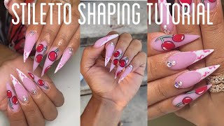 How To Shape Stiletto Nails | Shaping Tutorial