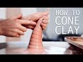 How to cone clay on the potters wheel