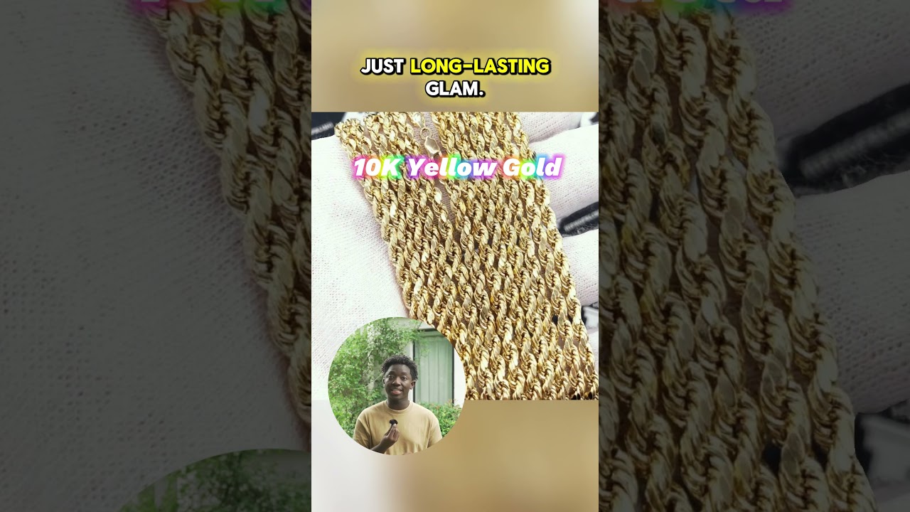 10K Yellow Gold Diamond Cut French Rope Chain | Hip Hop Bling