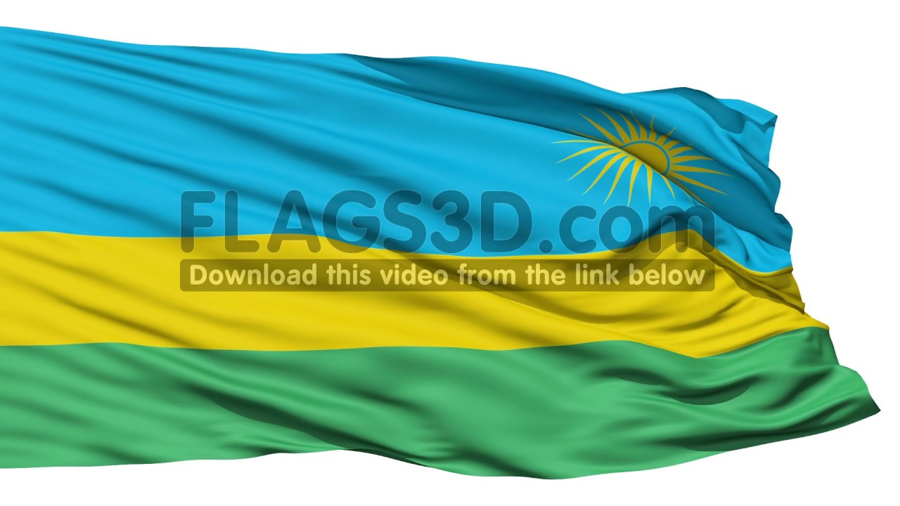 Waving national flag of Rwanda