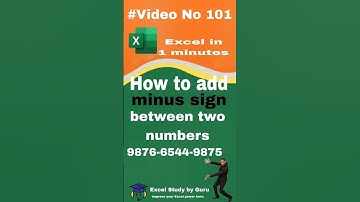 Simple Excel Trick: Adding a Minus Sign Between Numbers, Excel Basics: Subtracting Numbers Made Easy