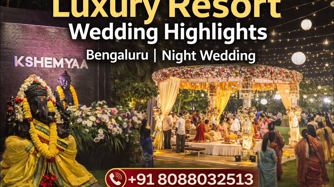 Night Wedding at Resort | Amazing Lights, Decoration & Ceremony 8088032513