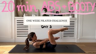 20MIN abs and booty pilates workout // DAY 3 CHALLENGE // no equipment