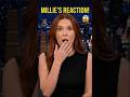 Millie Bobby Brown reaction to this is HILARIOUS #funny #trending #shorts