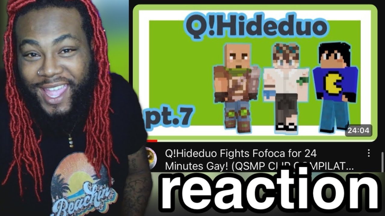 Q!Hideduo сражается с Fofoca 24 минуты, гей! (СБОРНИК КЛИПОВ QSMP) Ч. 7 | РЕАКЦИЯ