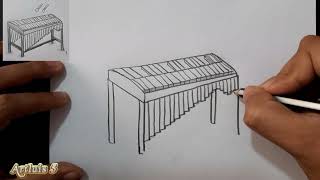 Cómo dibujar una marimba | How to draw a marimba
