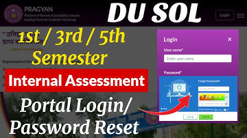 Password Reset / Portal login Sol internal Assessment pragyan portal 2024 | du sol internal assess