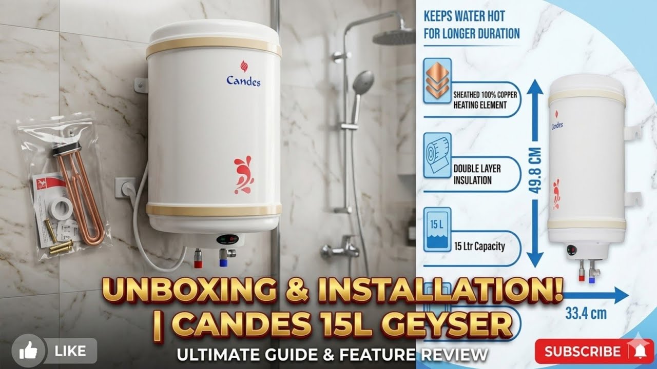 Candes Electric Water Heater/Geyser Unboxing Candes 15ltrs Heater - YouTube