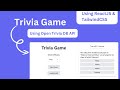 Trivia Game using ReactJS & TailwindCSS || Save High Score with notification || Code With Pawan