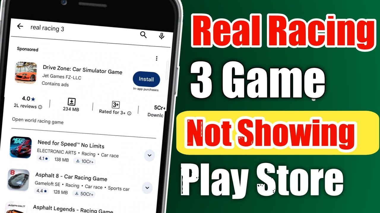 Real Racing 3 Game Not Showing Play Store | Real Racing 3 Game News ...