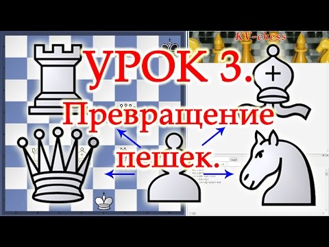 Шахматы Уроки Обучение для начинающих ПРЕВРАЩЕНИЕ ПЕШКИ - Видео Урок 3 онлайн
