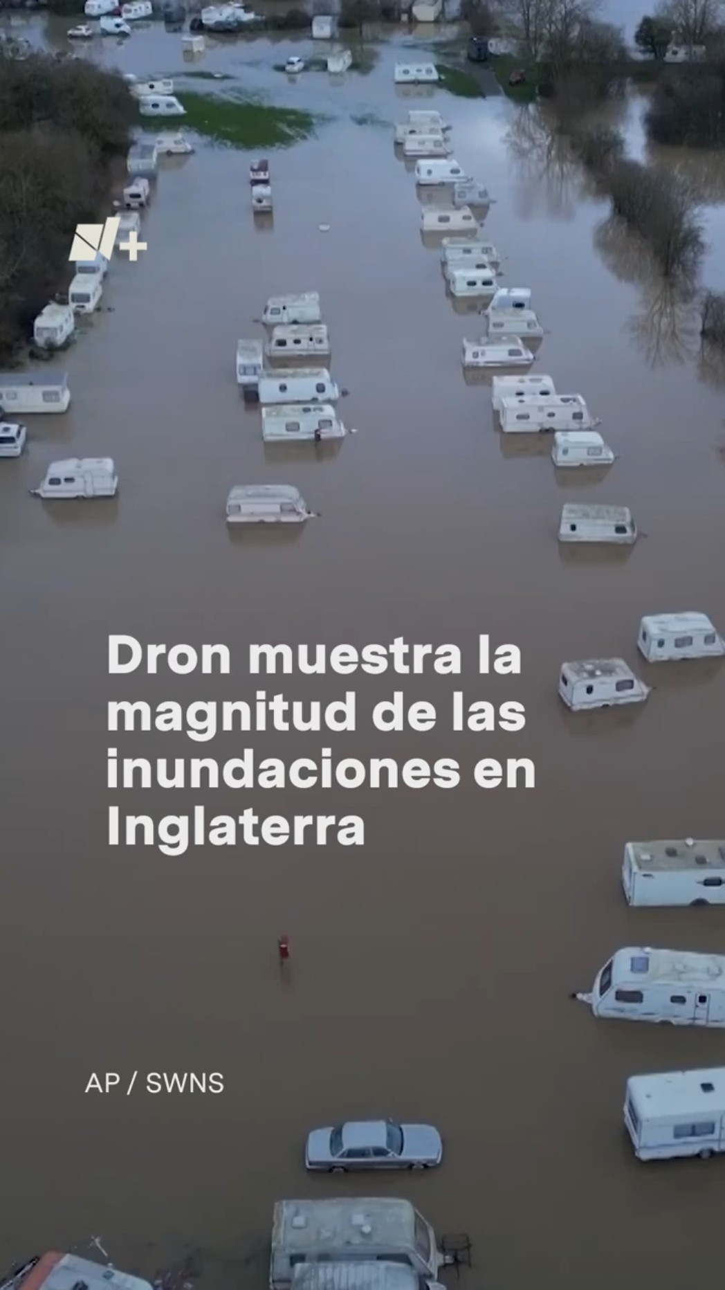 Dron muestra la magnitud de las inundaciones en Inglaterra - N+ #Shorts