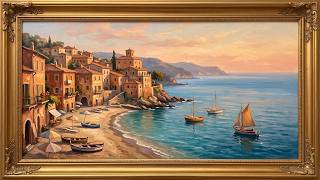 Italian Summer Beach in Gold Frame • 4K TV Art Screensaver screenshot 4