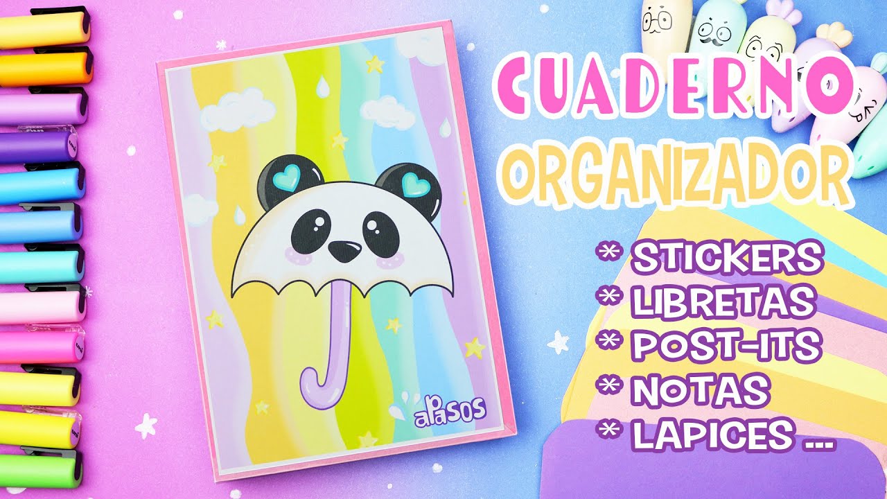 Cuaderno Organizador - Folder para Post-its Marcadores | Manualidades aPasos YouTube