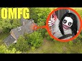 Drone catches Jeff The Killer at his hideout in this scary forest! (he was so angry)