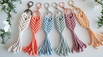 [Reupload] Macrame Fish tail Keychain Tutorial / 마크라메 피쉬테일 키링 만들기