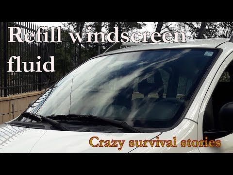 Washer fluid on Fiat panda 169 1.2 (2012). How to refill the windshield liquid 🧴🚿